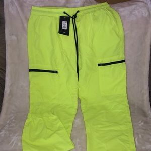 NWT Fashion Nova Neon High rise Joggers Size L